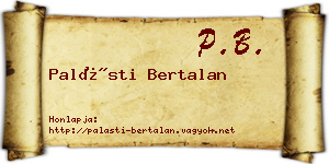 Palásti Bertalan névjegykártya